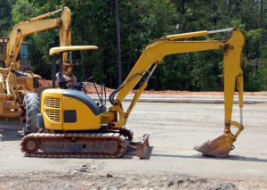 construction site, heavy equipment, backhoe